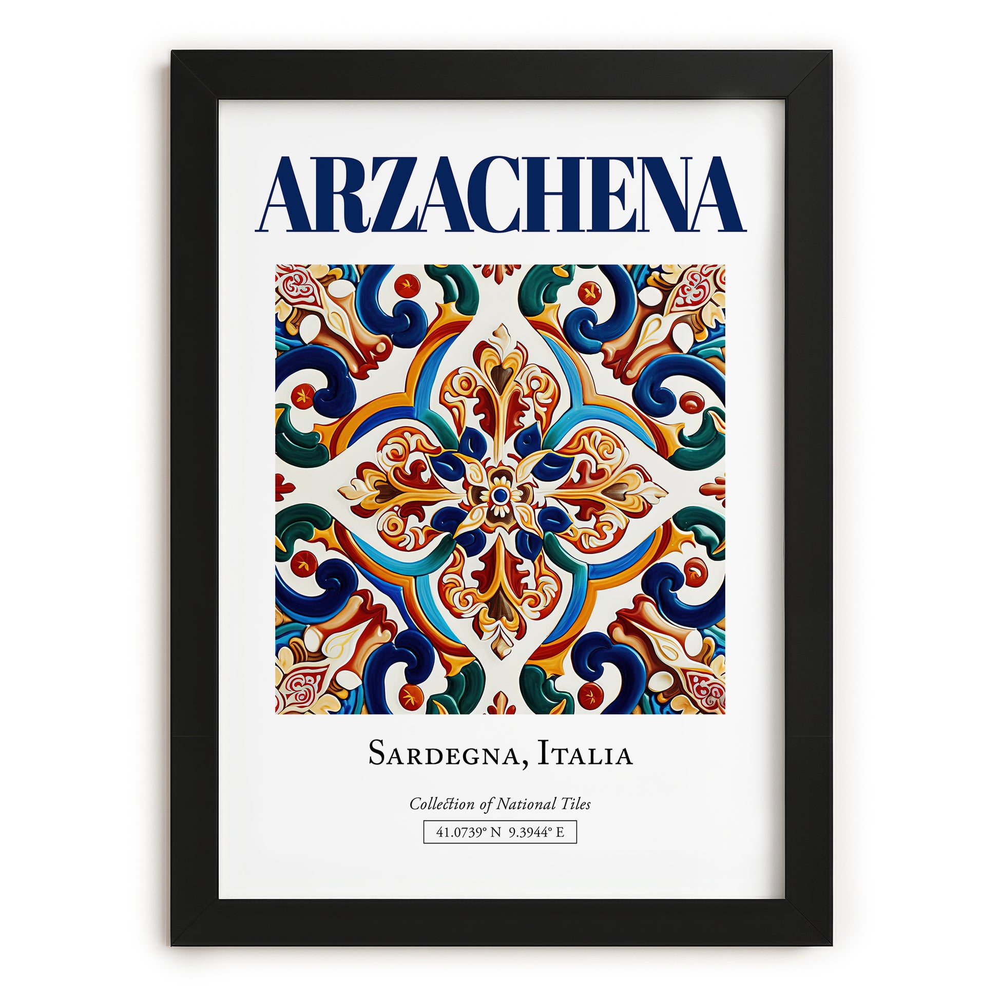 Arzachena, Italy – Travel Poster, in sleek black frame