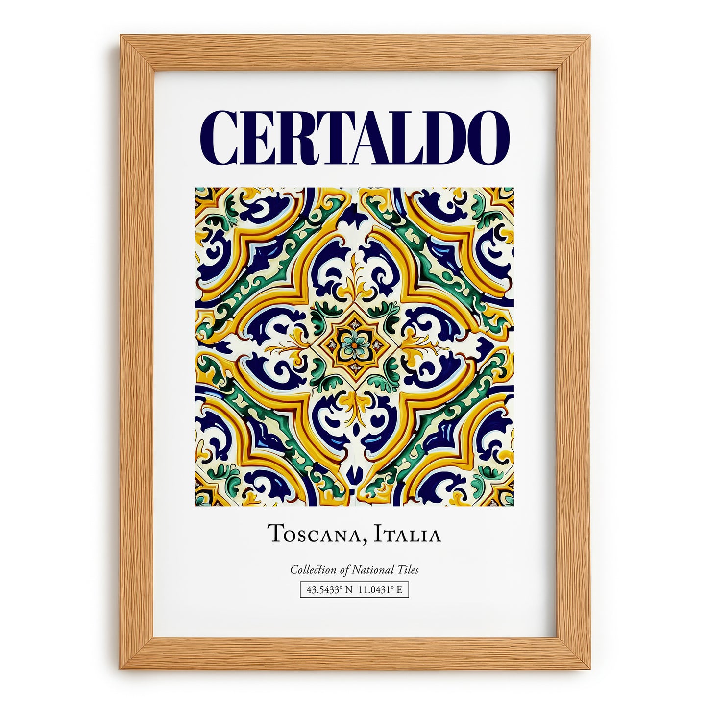Certaldo, Italy – Travel Print, set in oak frame