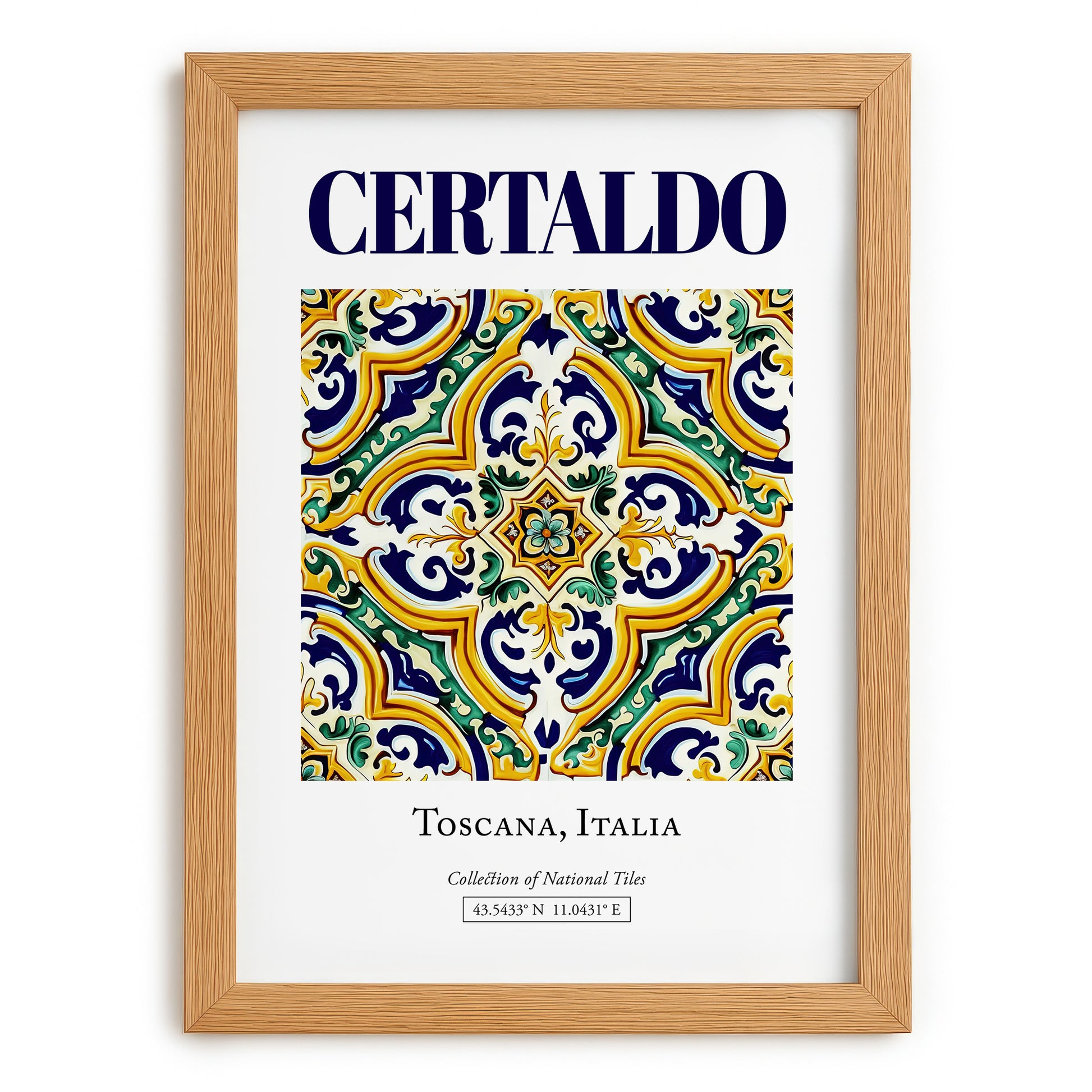 Certaldo, Italy – Travel Print, set in oak frame