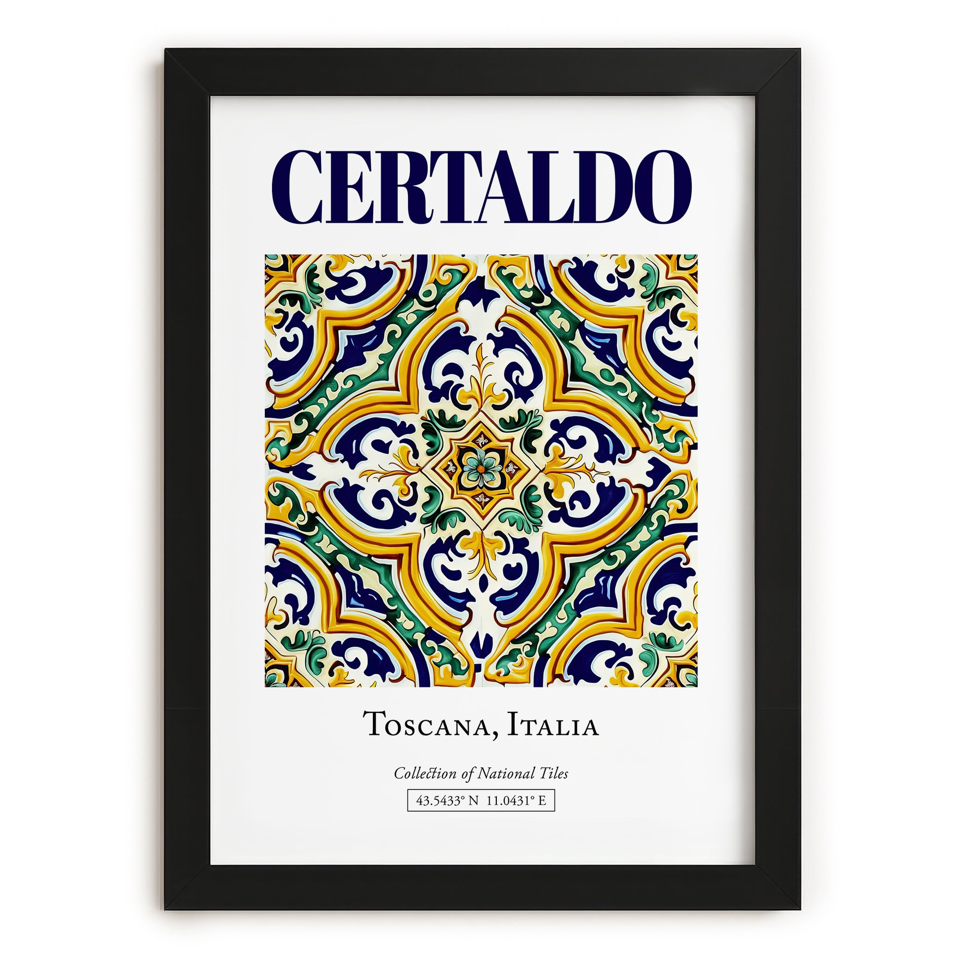 Certaldo, Italy – Travel Print, in sleek black frame