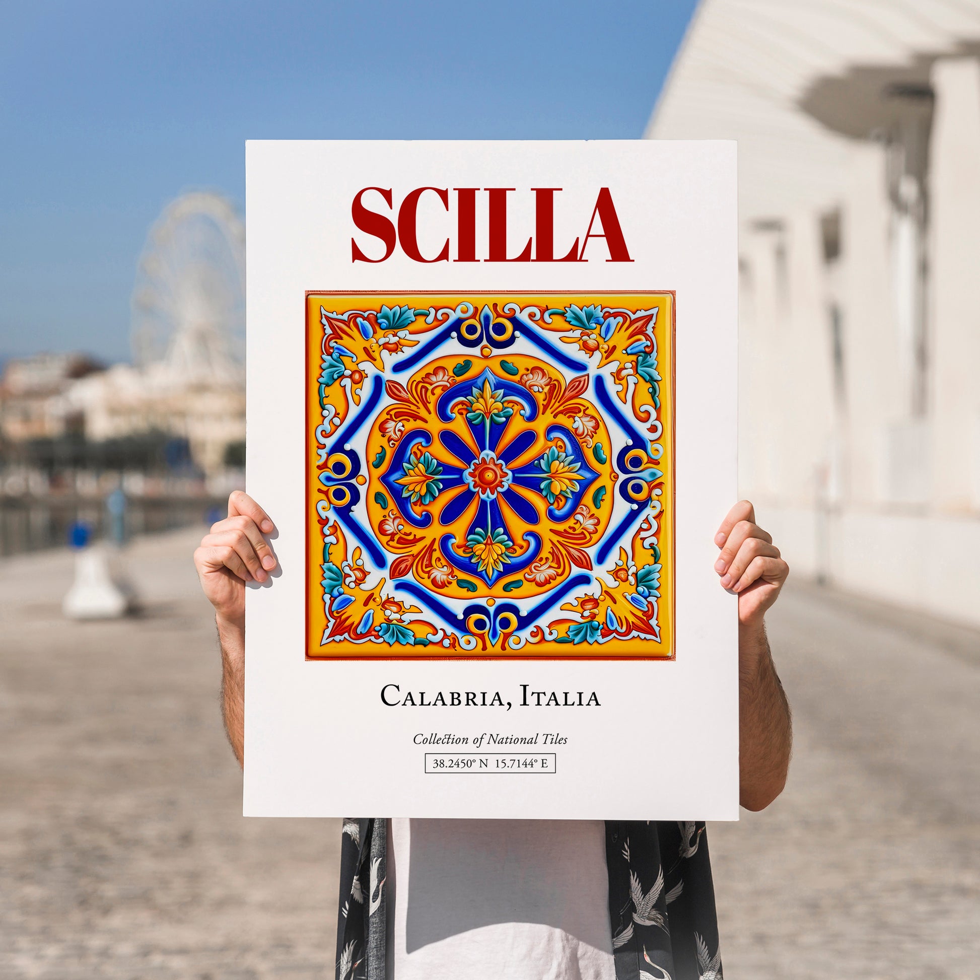 Scilla, Italy – Travel Print, no-text version framed in wood