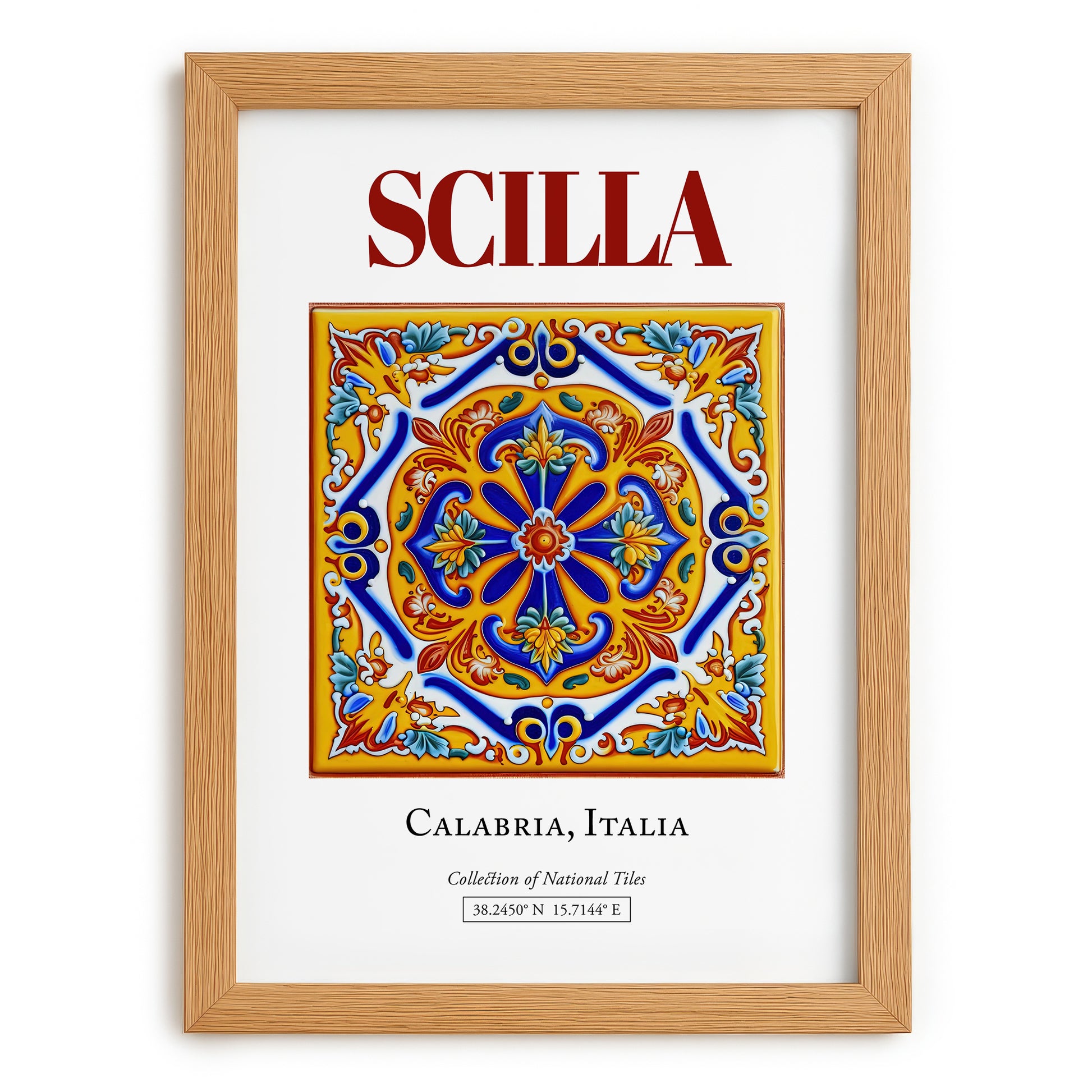 Scilla, Italy – Travel Print, set in oak frame