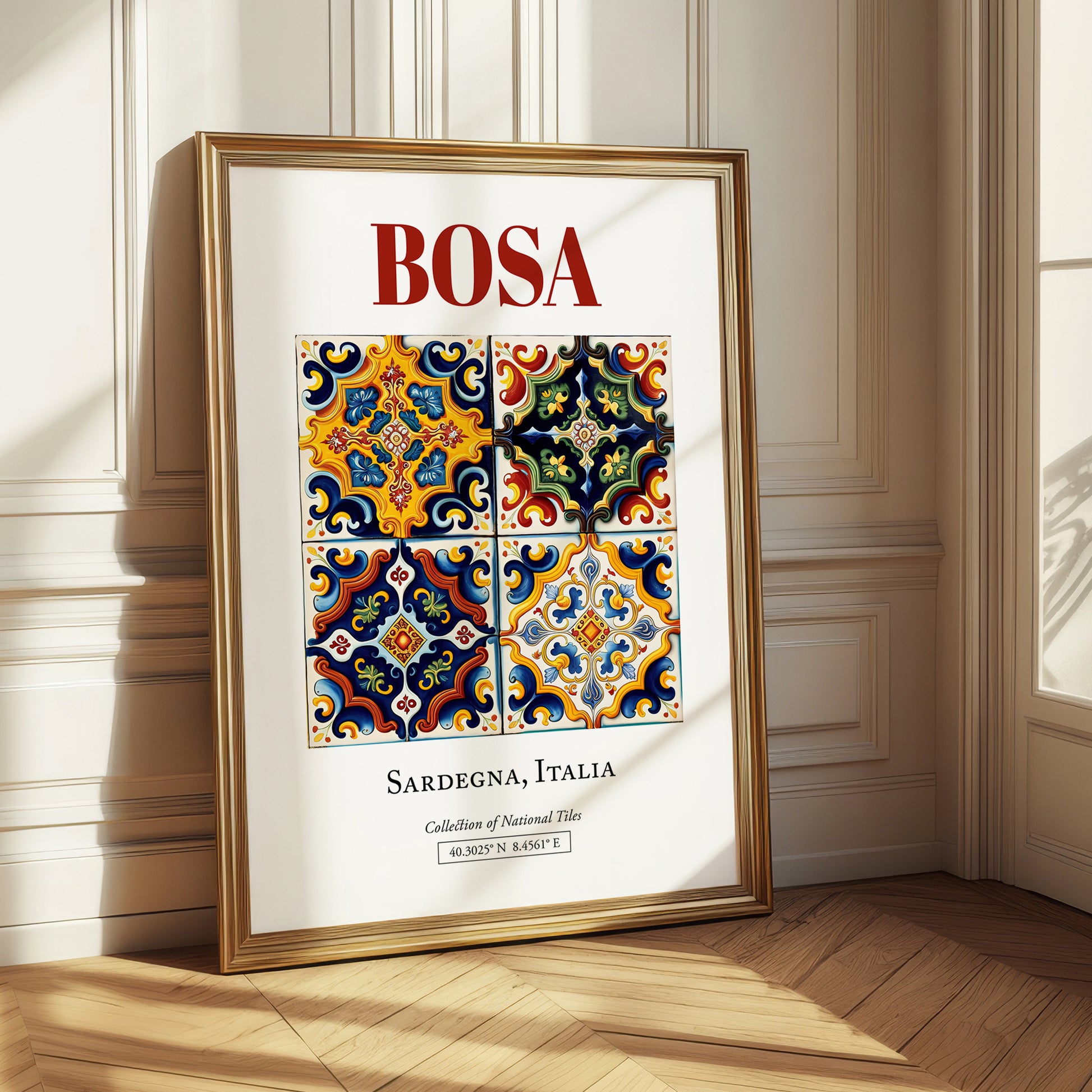 Bosa, Italy – Travel Wall Art, styled in a charming Paris street view