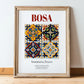 Bosa, Italy – Travel Wall Art, in wooden frame leaning on the floor