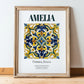 Amelia, Italy – Minimalist Travel Print, in wooden frame leaning on the floor