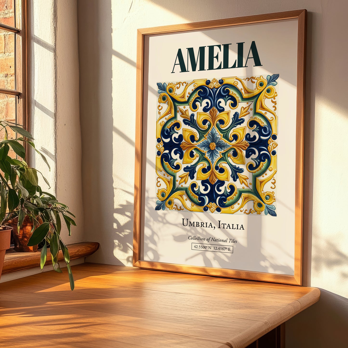 Amelia, Italy – Minimalist Travel Print, clean layout with no caption