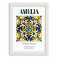 Amelia, Italy – Minimalist Travel Print, placed in minimal white frame