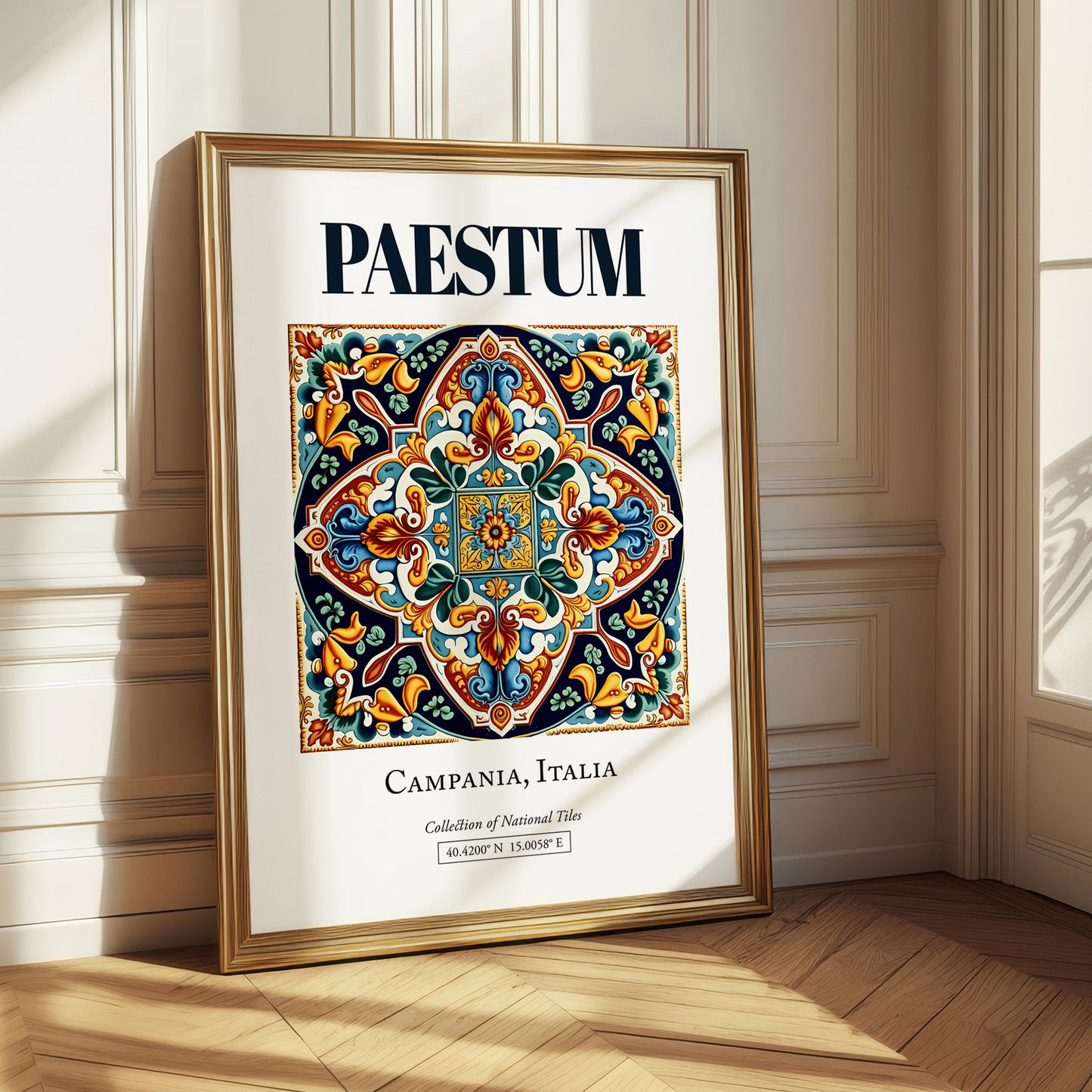 Paestum, Italy – Travel Poster, styled in a charming Paris street view