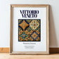 Vittorio Veneto, Italy – Travel Poster, in wooden frame leaning on the floor