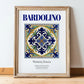 Bardolino, Italy – Vintage Travel Poster, in wooden frame leaning on the floor