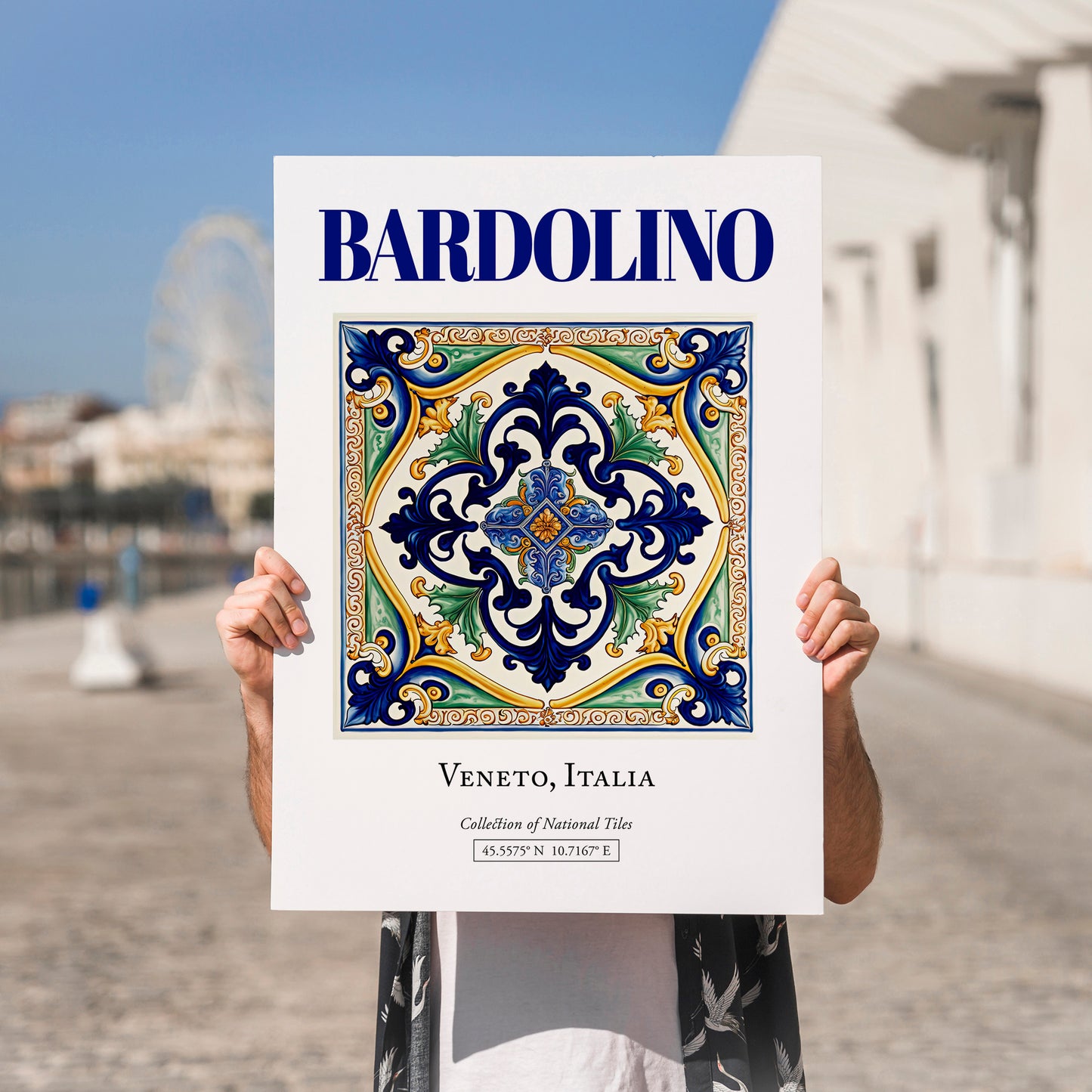 Bardolino, Italy – Vintage Travel Poster, no-text version framed in wood