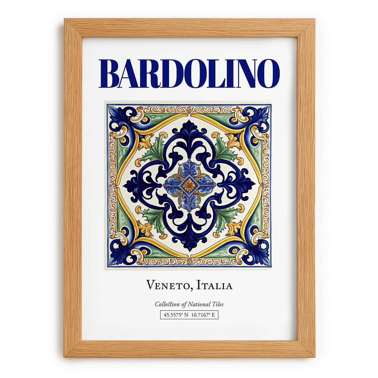 Bardolino, Italy – Vintage Travel Poster, set in oak frame
