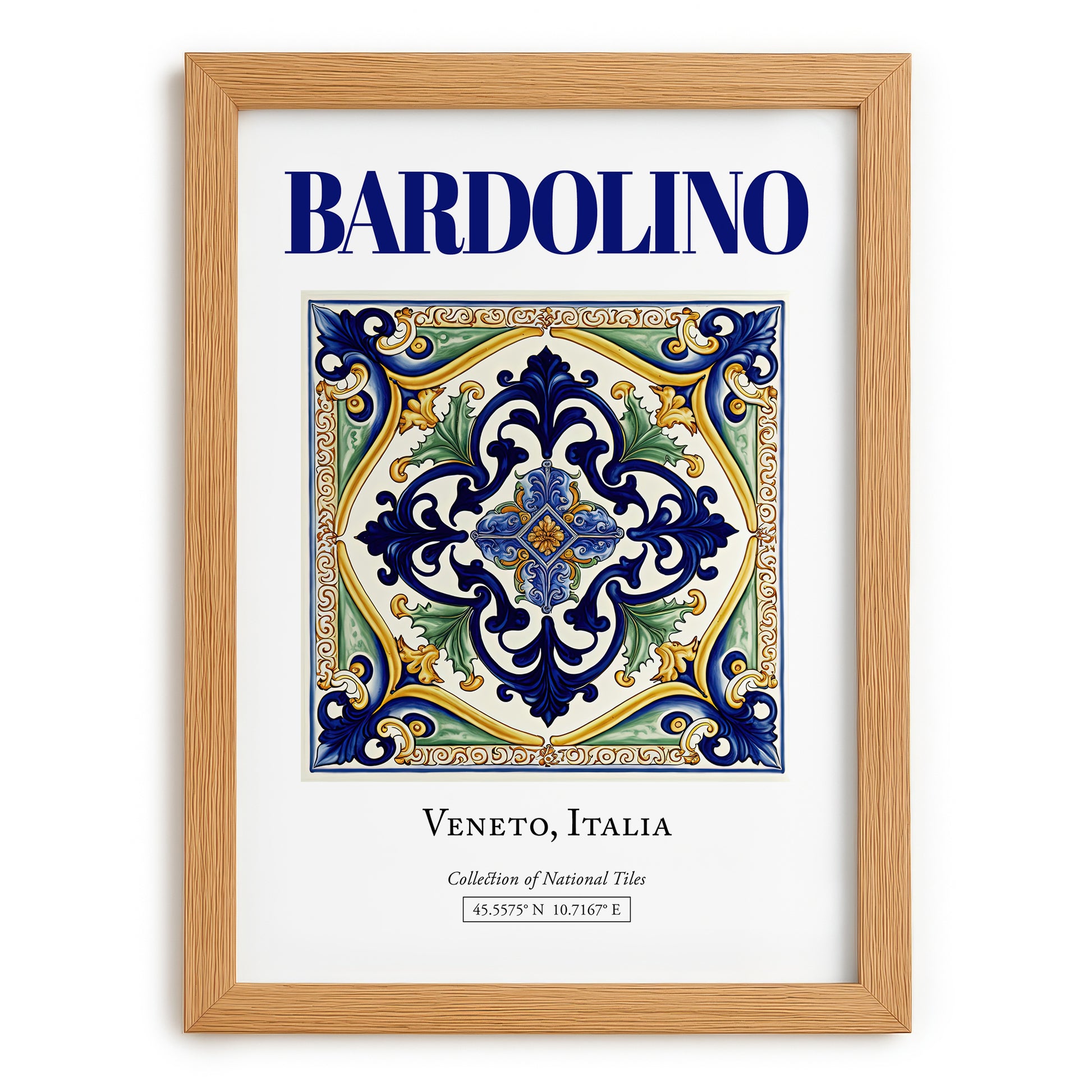 Bardolino, Italy – Vintage Travel Poster, set in oak frame