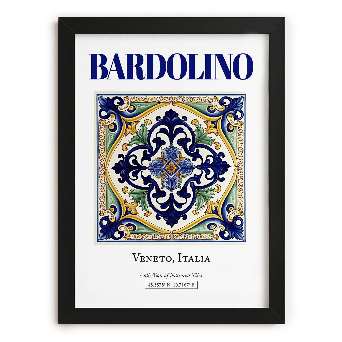 Bardolino, Italy – Vintage Travel Poster, in sleek black frame