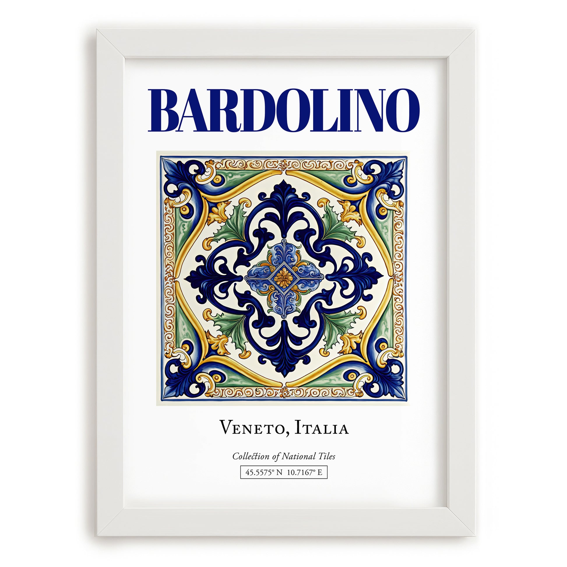 Bardolino, Italy – Vintage Travel Poster, placed in minimal white frame