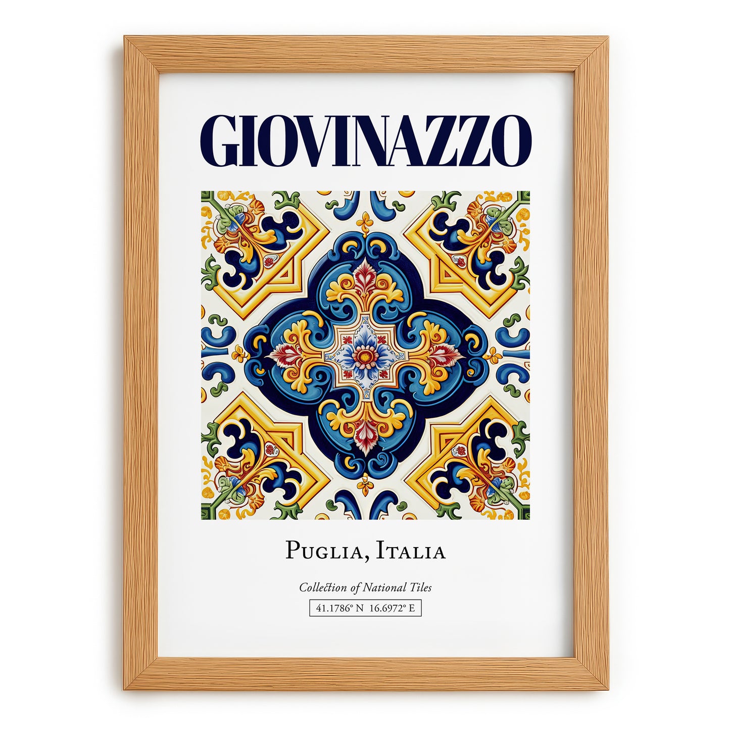 Giovinazzo, Italy – National Pride Wall Decor, set in oak frame