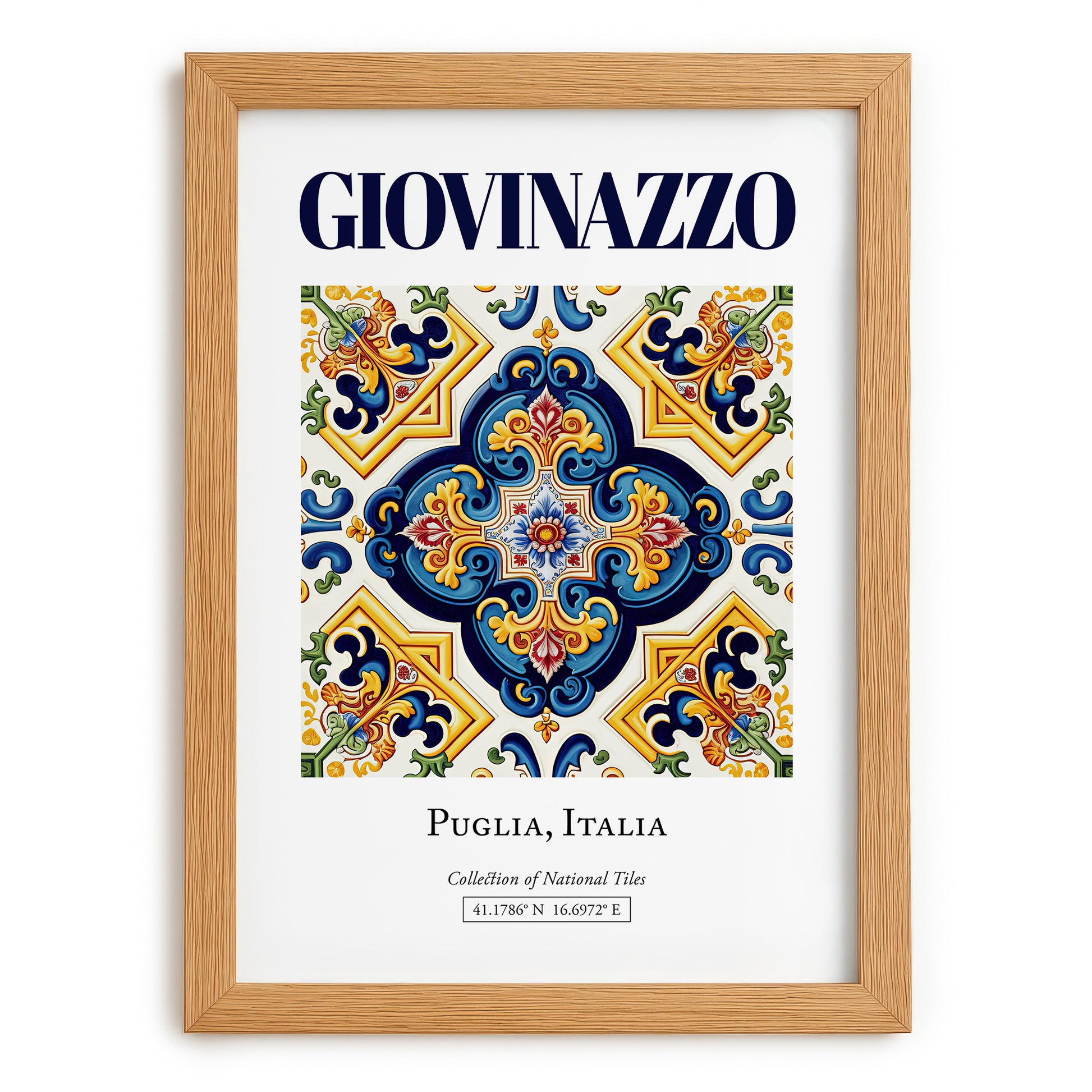 Giovinazzo, Italy – National Pride Wall Decor, set in oak frame
