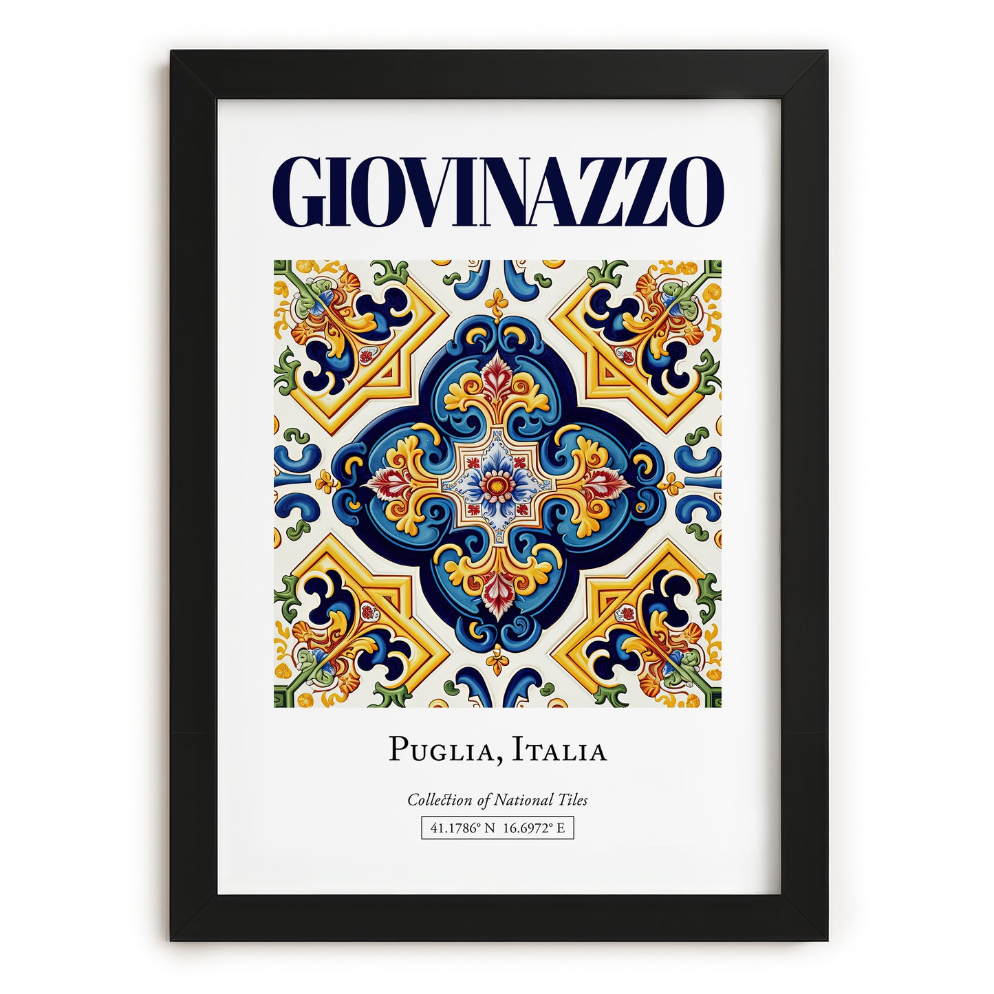 Giovinazzo, Italy – National Pride Wall Decor, in sleek black frame