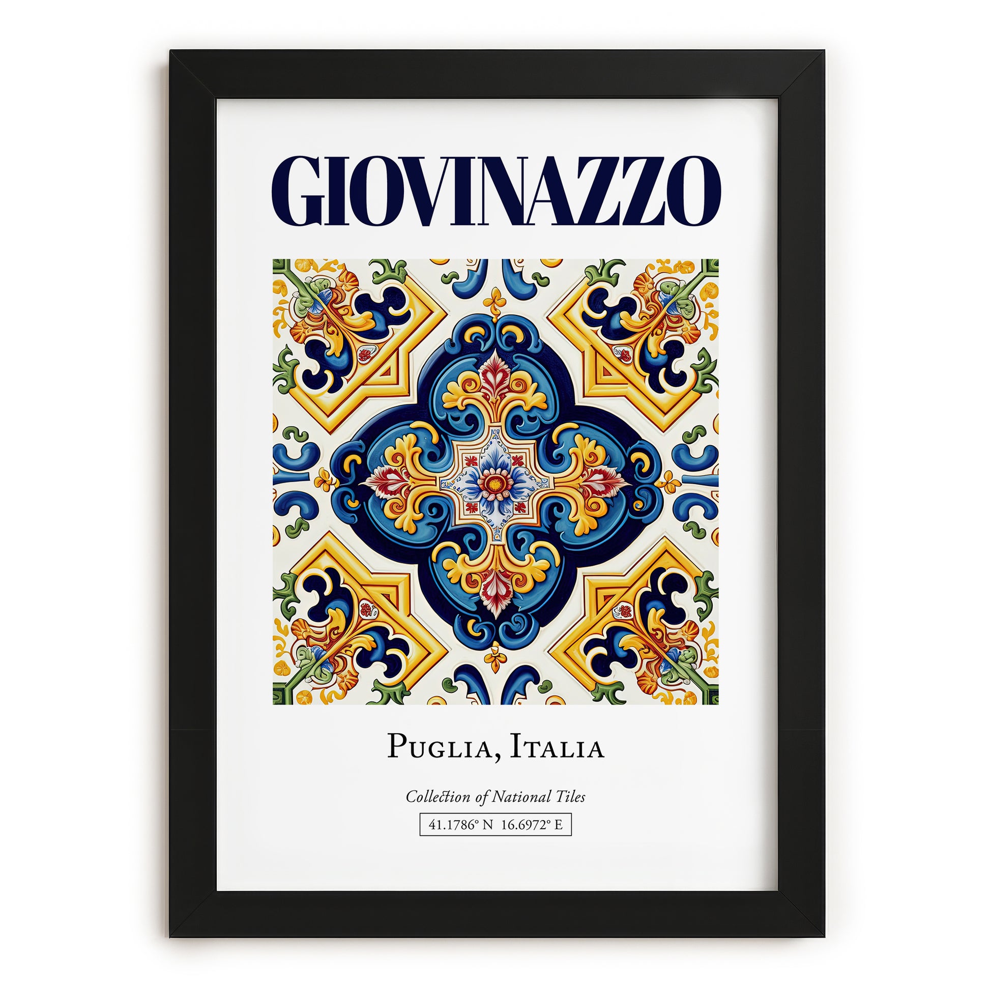 Giovinazzo, Italy – National Pride Wall Decor, in sleek black frame