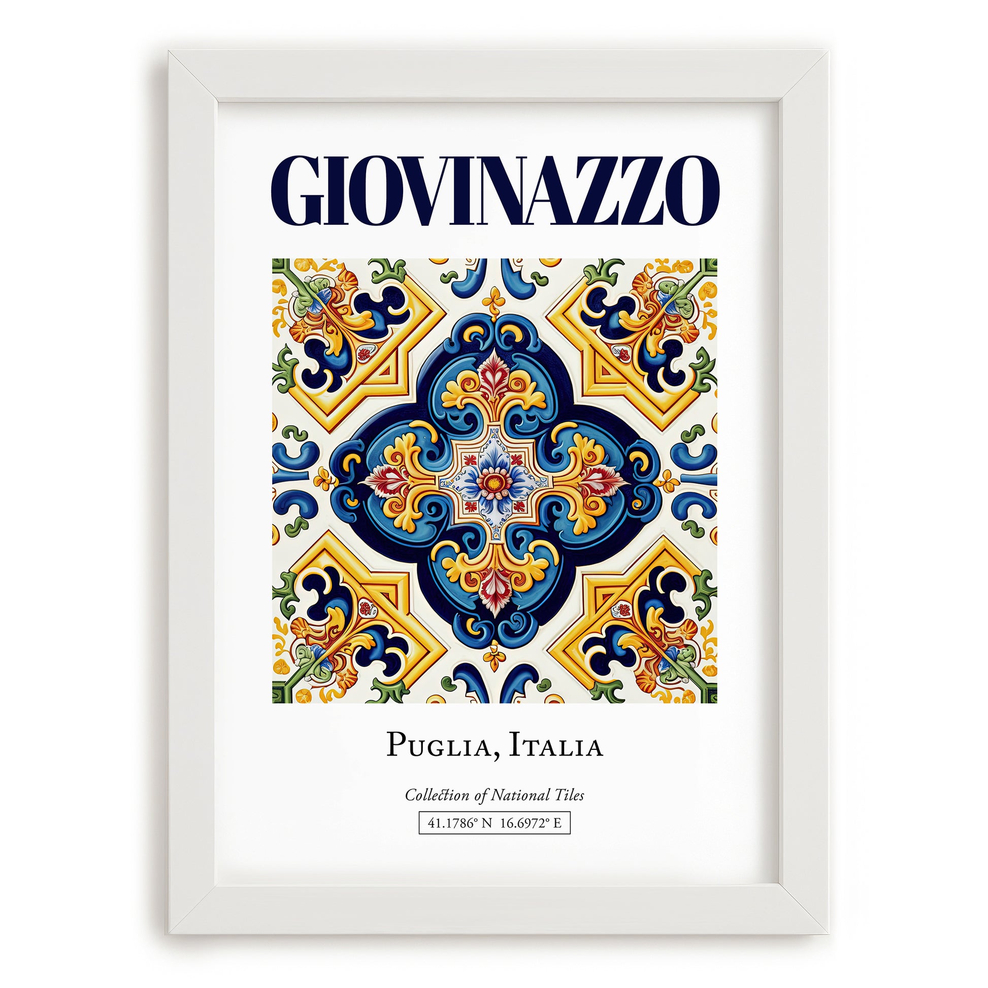 Giovinazzo, Italy – National Pride Wall Decor, placed in minimal white frame