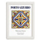 Porto Azzurro, Italy – Travel Poster, placed in minimal white frame