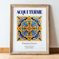 Acqui Terme, Italy – Retro Travel Poster, in wooden frame leaning on the floor