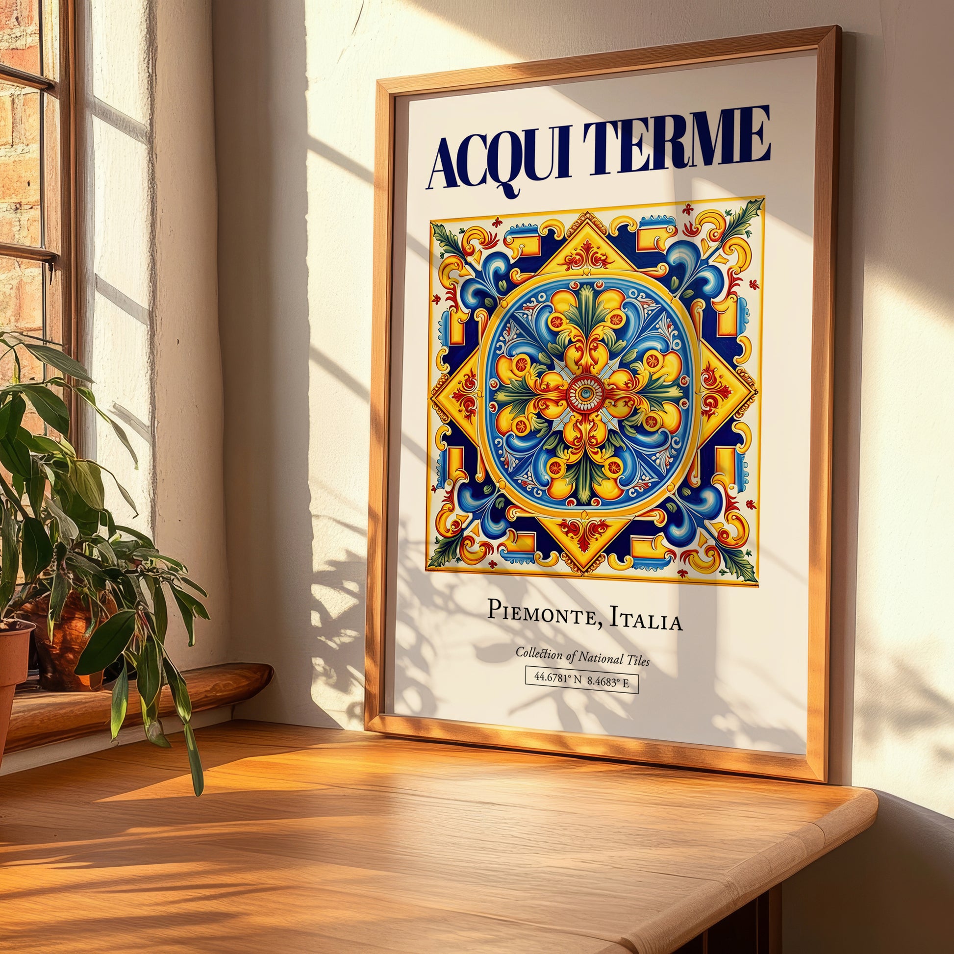 Acqui Terme, Italy – Retro Travel Poster, clean layout with no caption