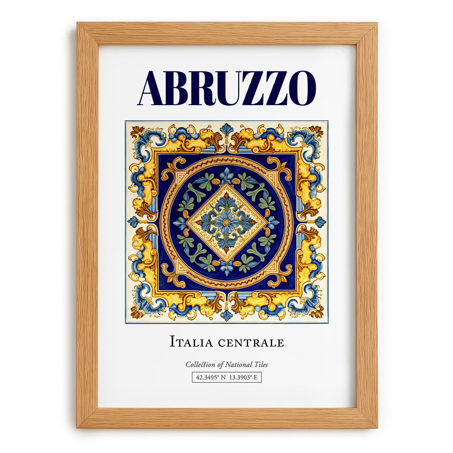 Abruzzo, Italy – Travel Destination Art, set in oak frame