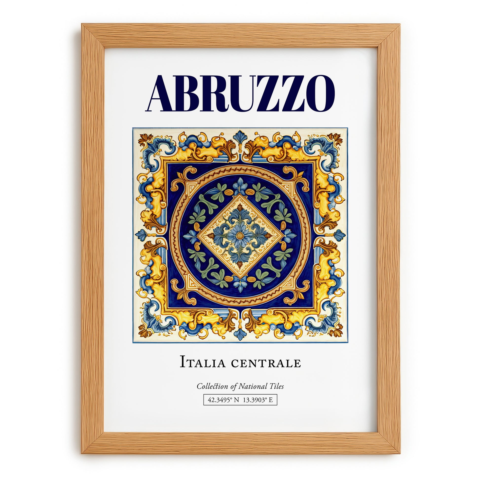 Abruzzo, Italy – Travel Destination Art, set in oak frame