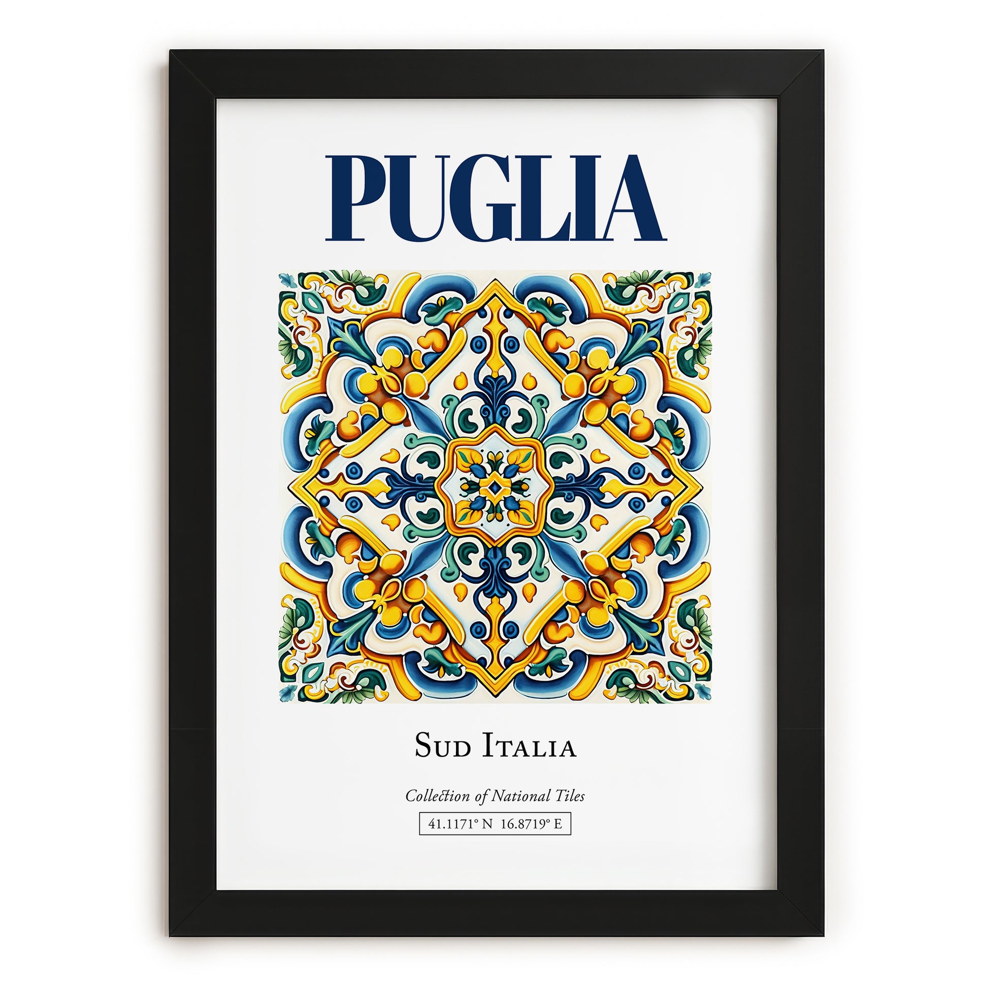 Puglia (Apulia), Italy – Travel Poster, in sleek black frame