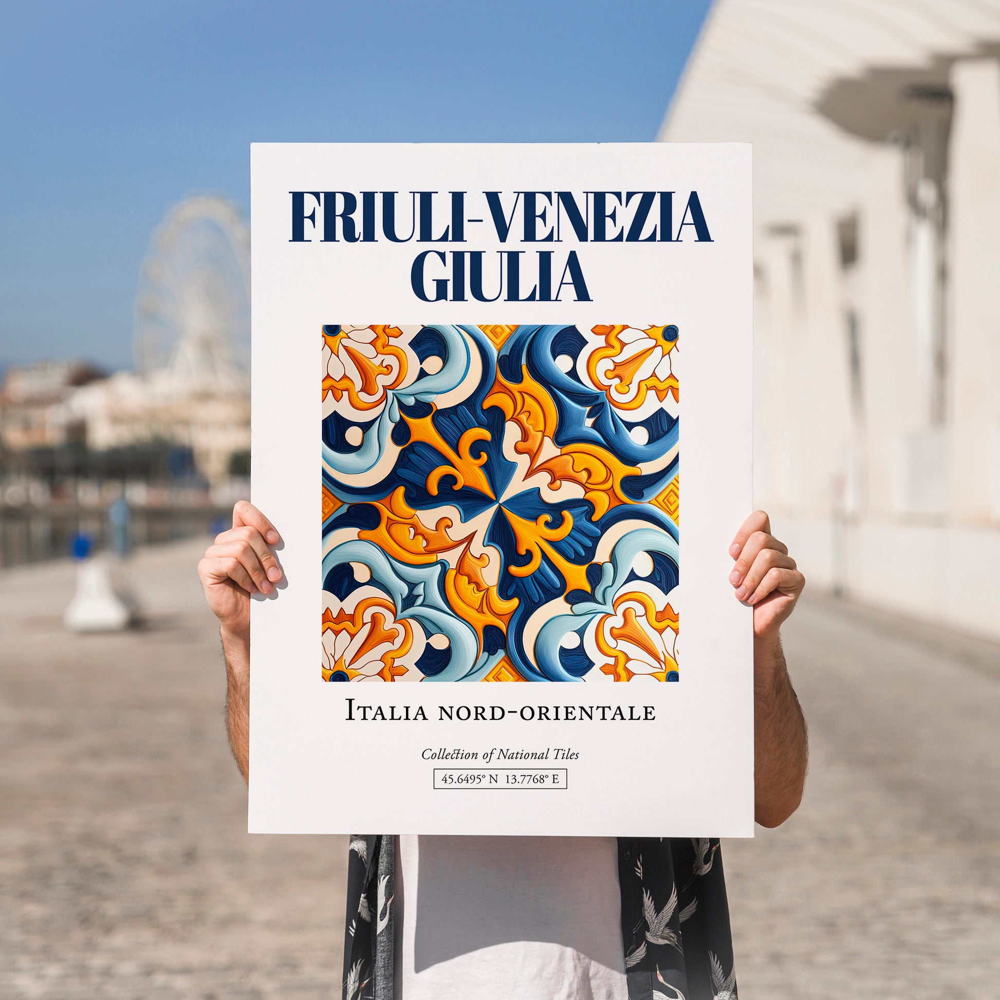 Friuli-Venezia Giulia, Italy – World Heritage Travel Poster, no-text version framed in wood
