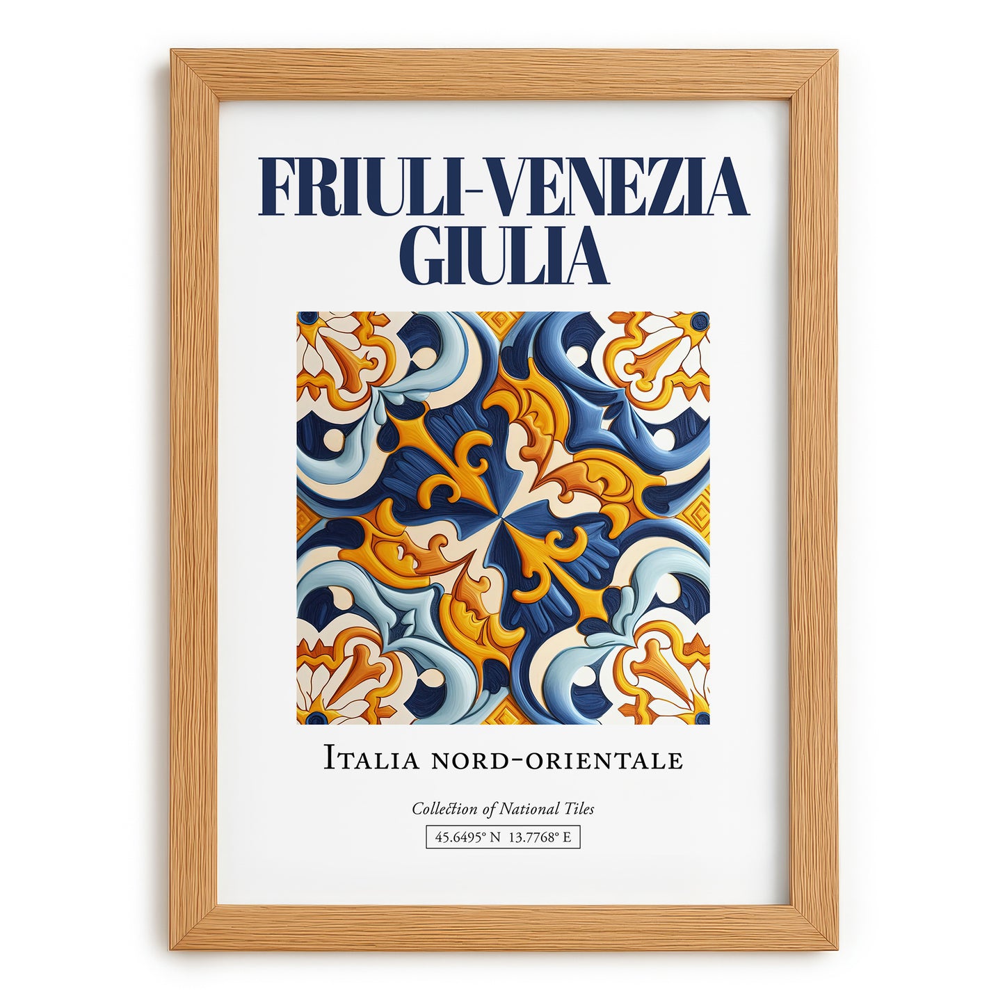 Friuli-Venezia Giulia, Italy – World Heritage Travel Poster, set in oak frame