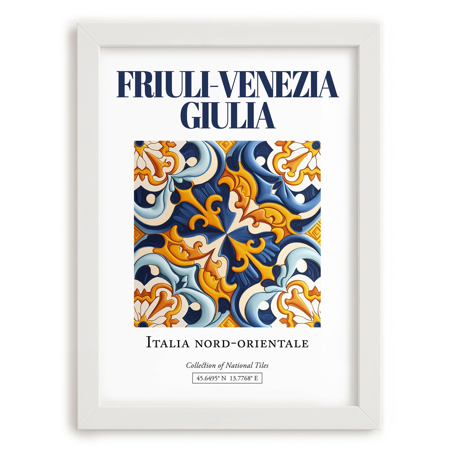 Friuli-Venezia Giulia, Italy – World Heritage Travel Poster, placed in minimal white frame