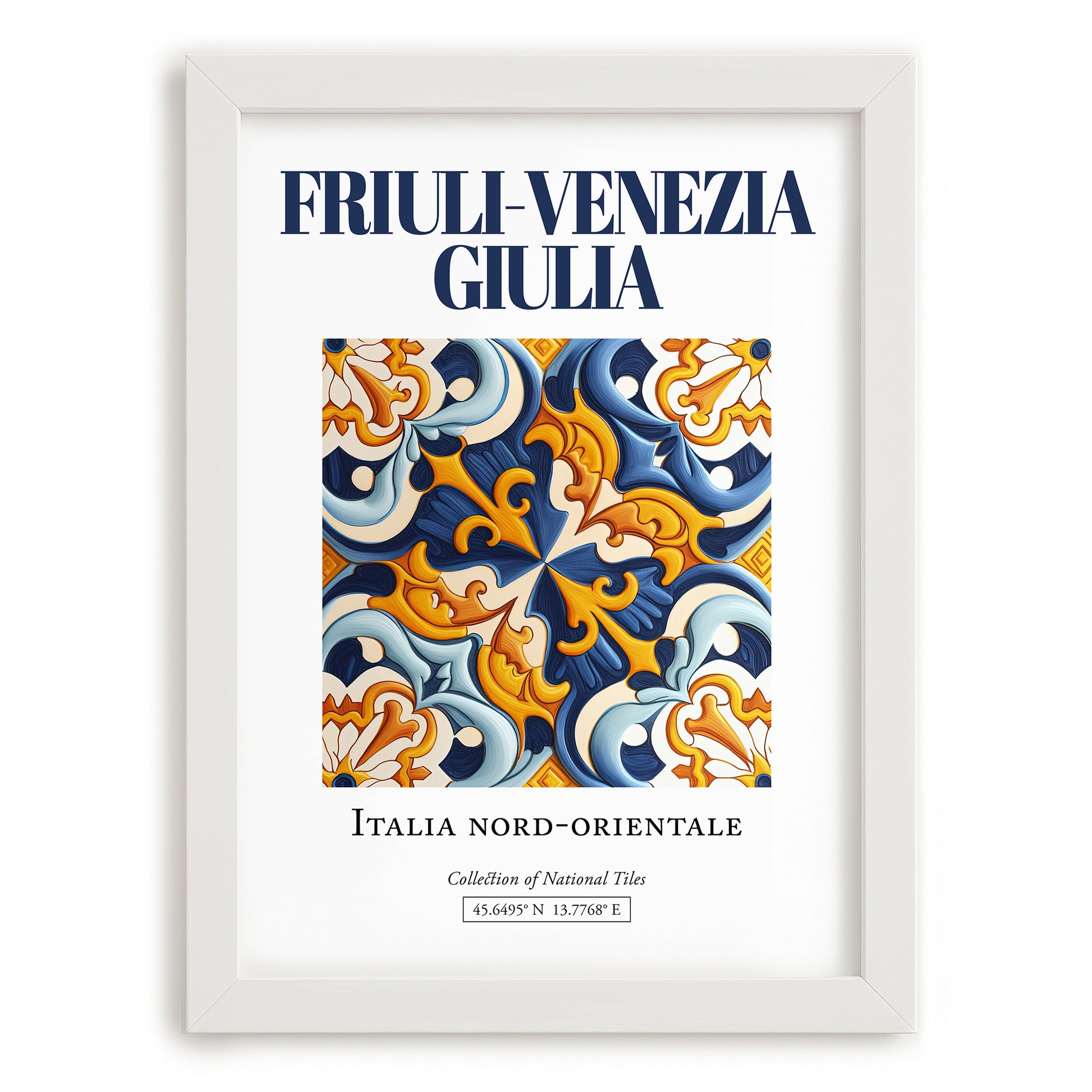 Friuli-Venezia Giulia, Italy – World Heritage Travel Poster, placed in minimal white frame