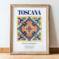 Toscana (Tuscany), Italy – Travel Wall Decor, in wooden frame leaning on the floor