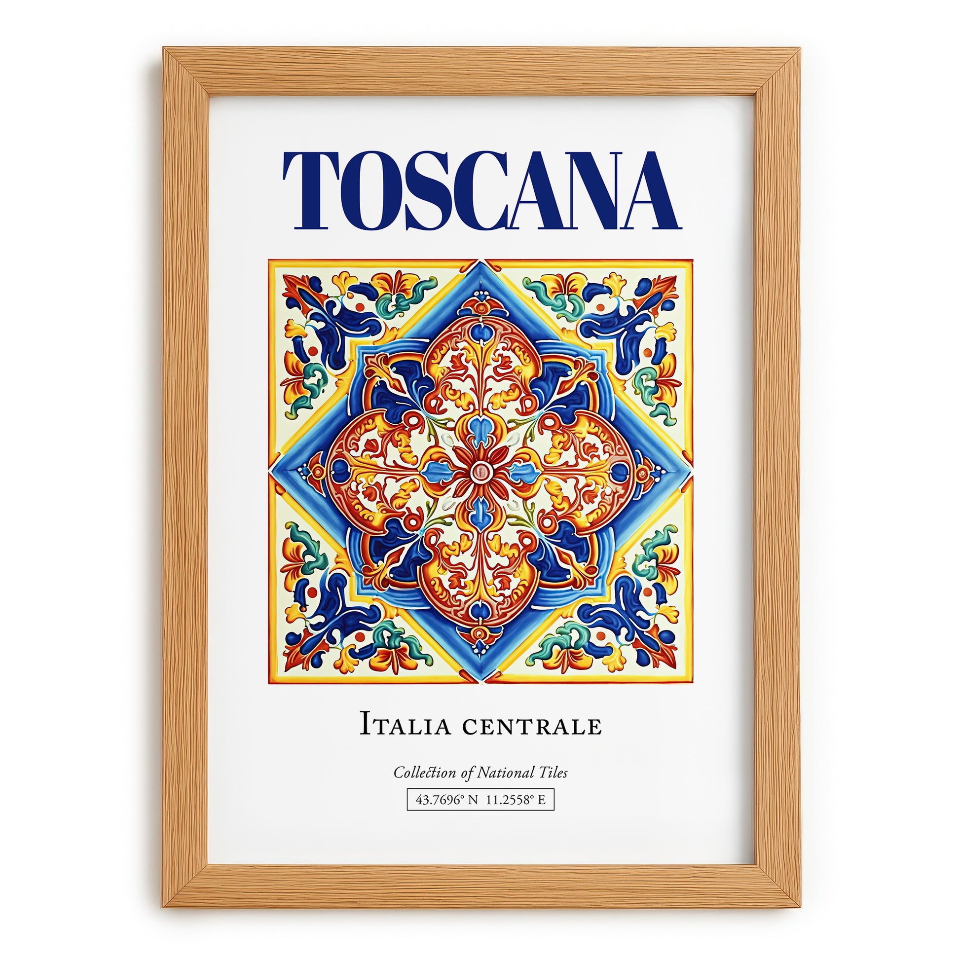 Toscana (Tuscany), Italy – Travel Wall Decor, set in oak frame