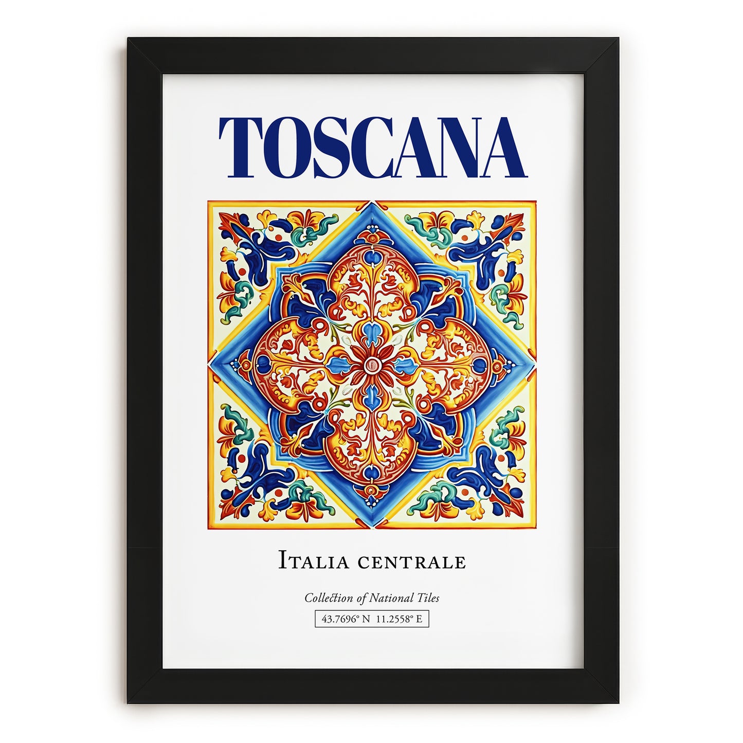 Toscana (Tuscany), Italy – Travel Wall Decor, in sleek black frame