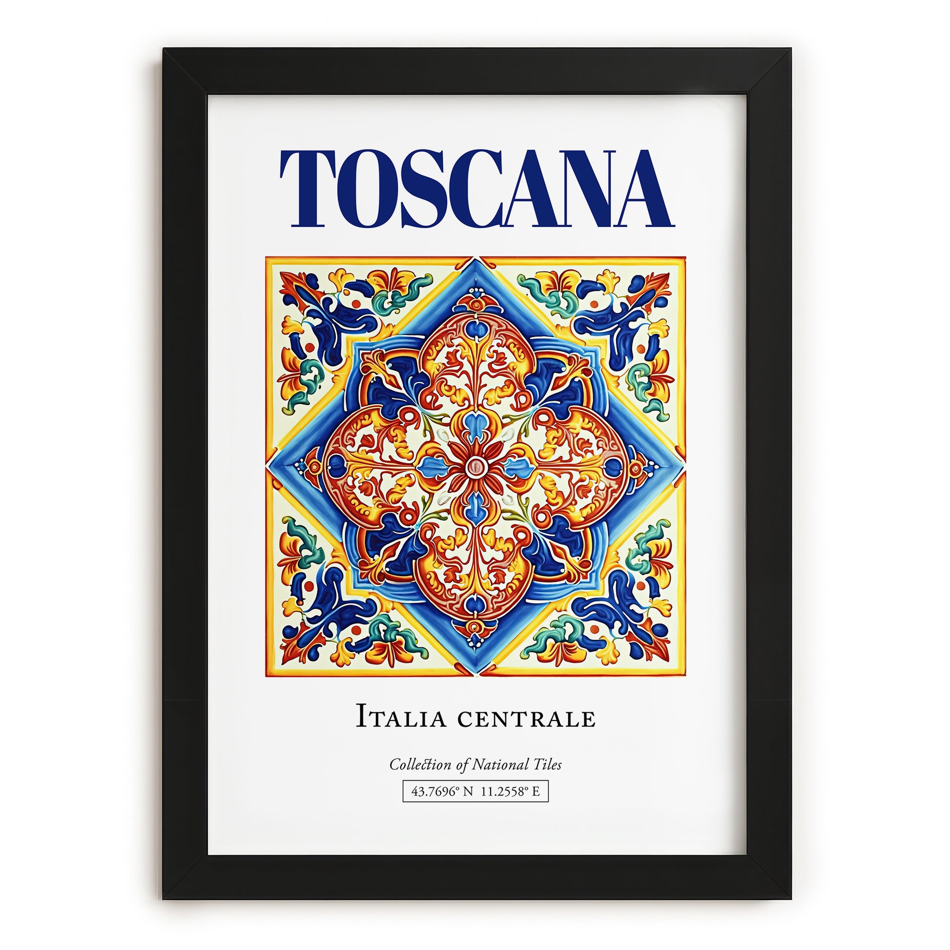 Toscana (Tuscany), Italy – Travel Wall Decor, in sleek black frame