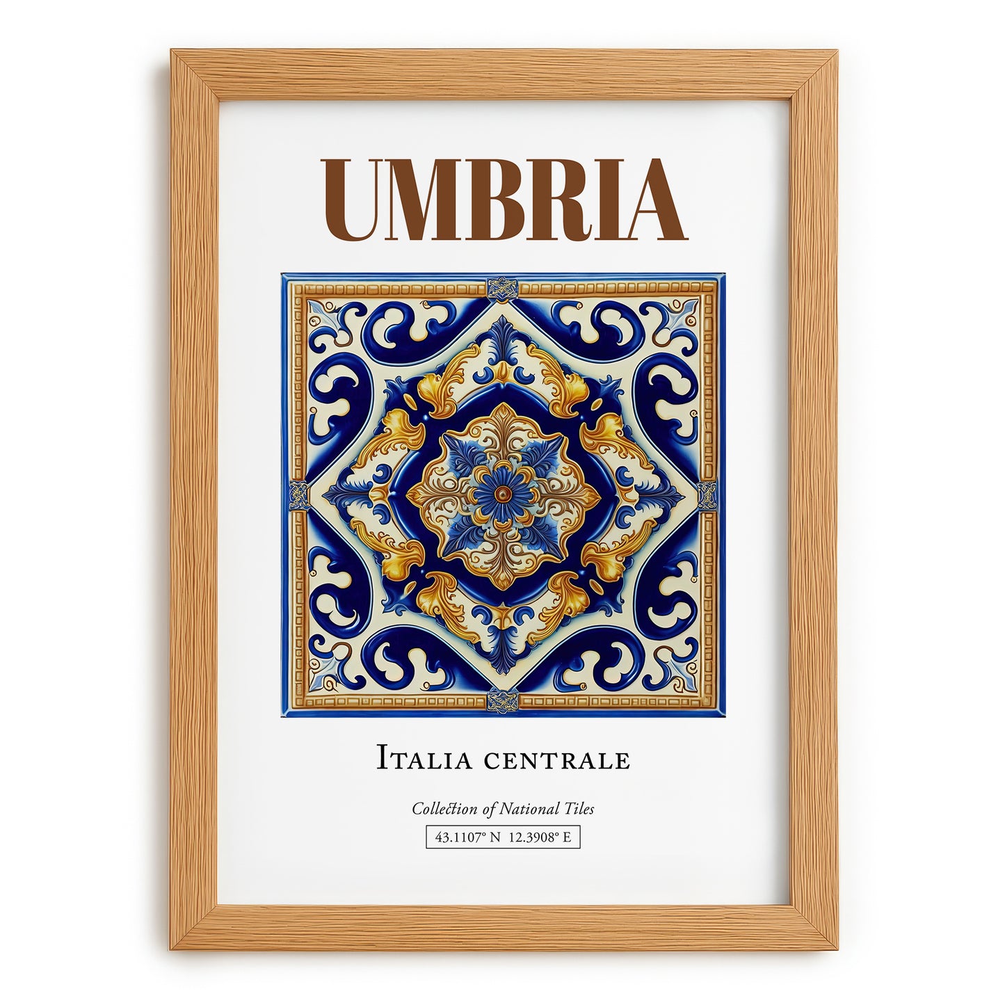 Umbria, Italy – Travel Wall Art, set in oak frame