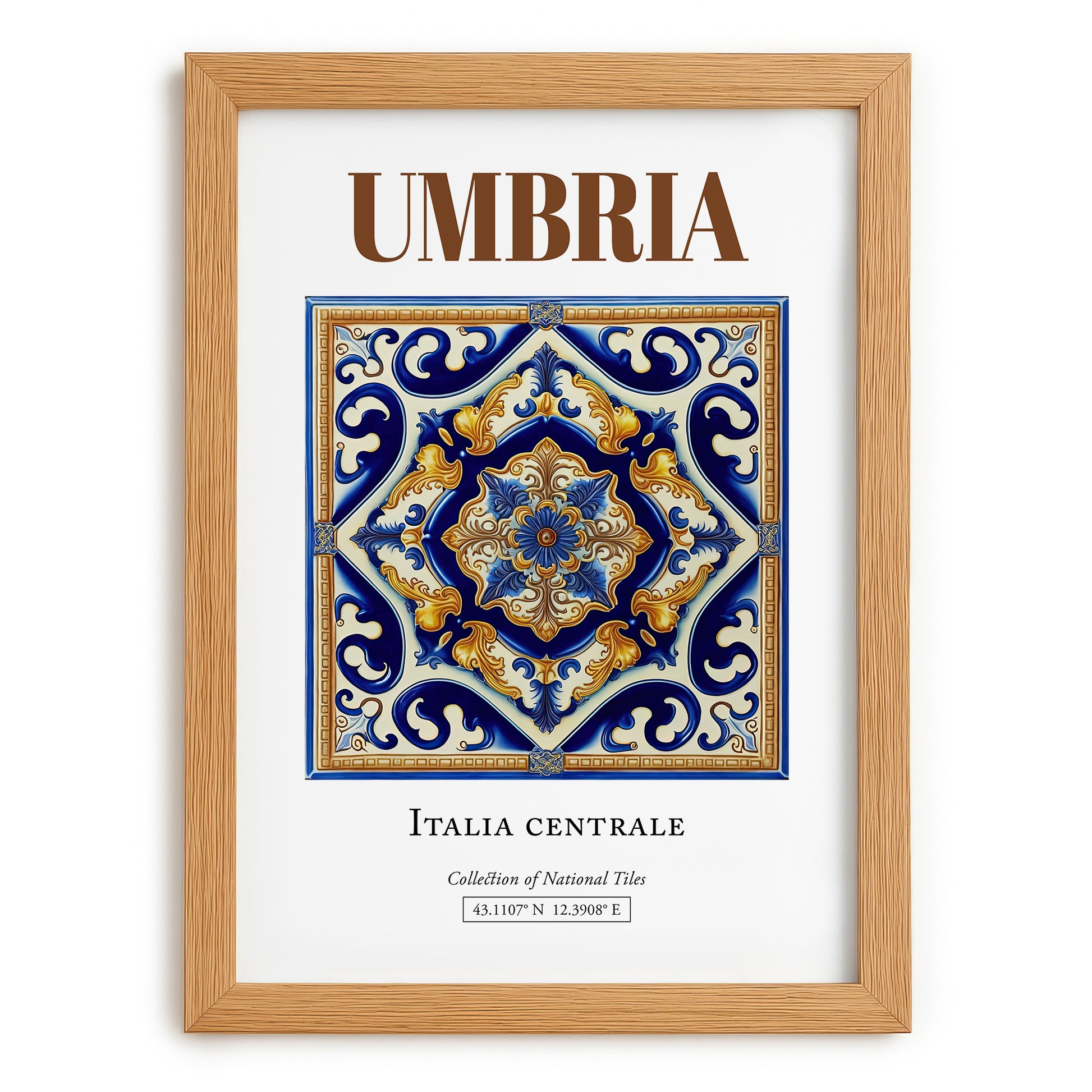 Umbria, Italy – Travel Wall Art, set in oak frame