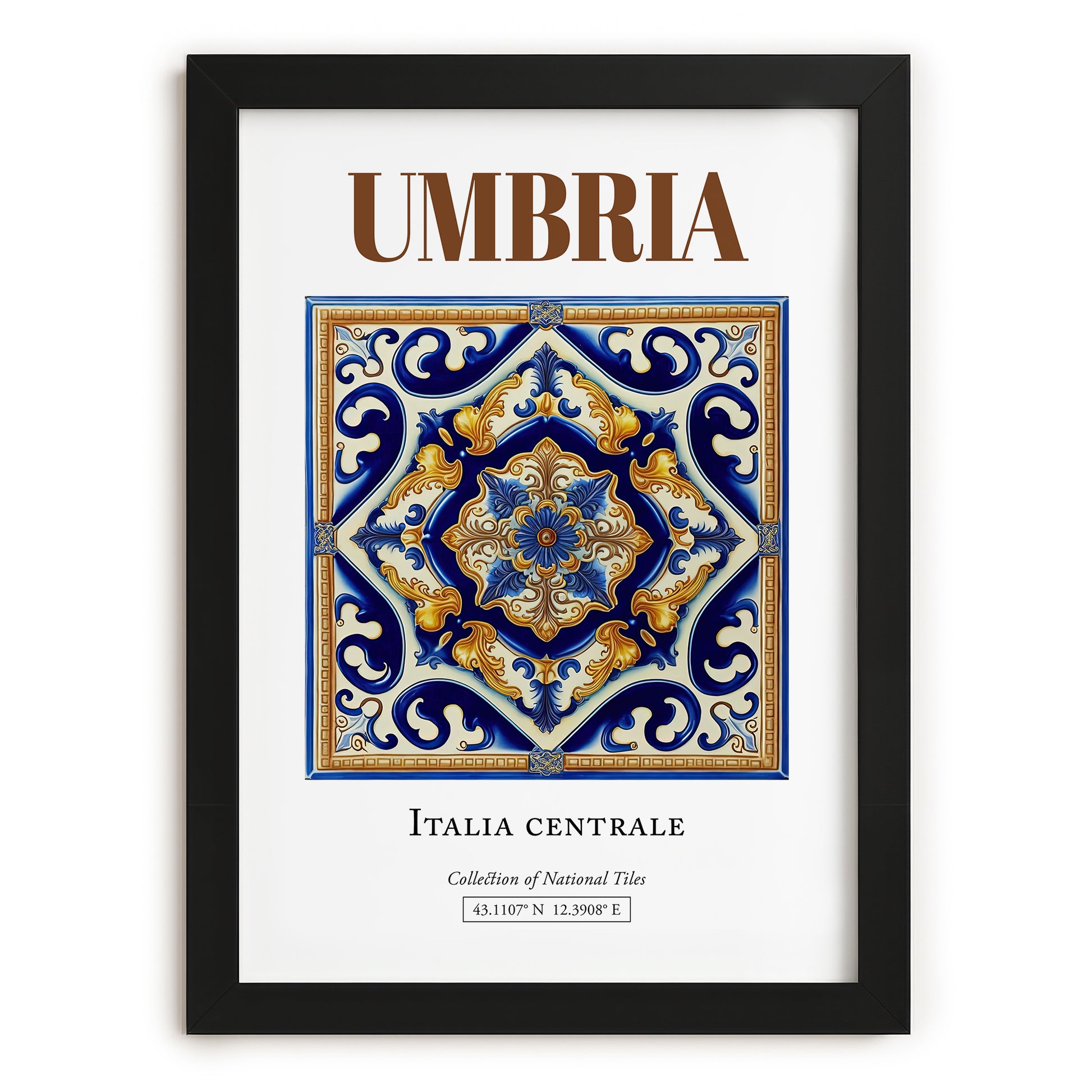 Umbria, Italy – Travel Wall Art, in sleek black frame