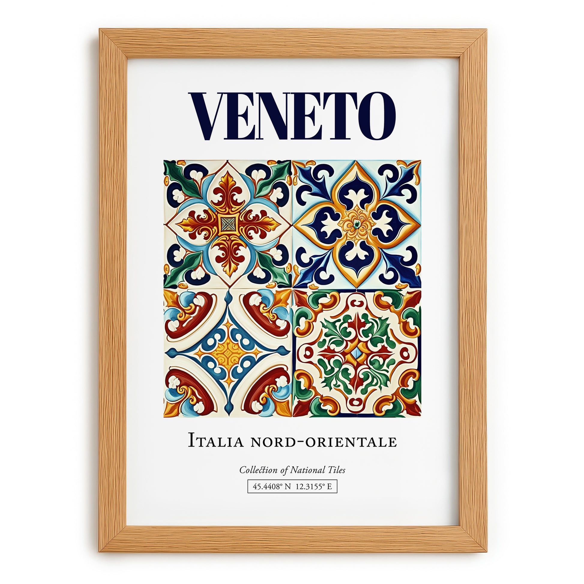 Veneto, Italy – Travel Poster, set in oak frame