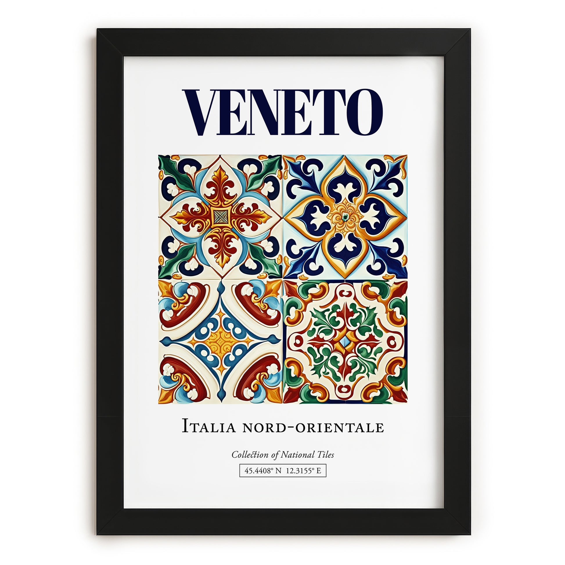 Veneto, Italy – Travel Poster, in sleek black frame