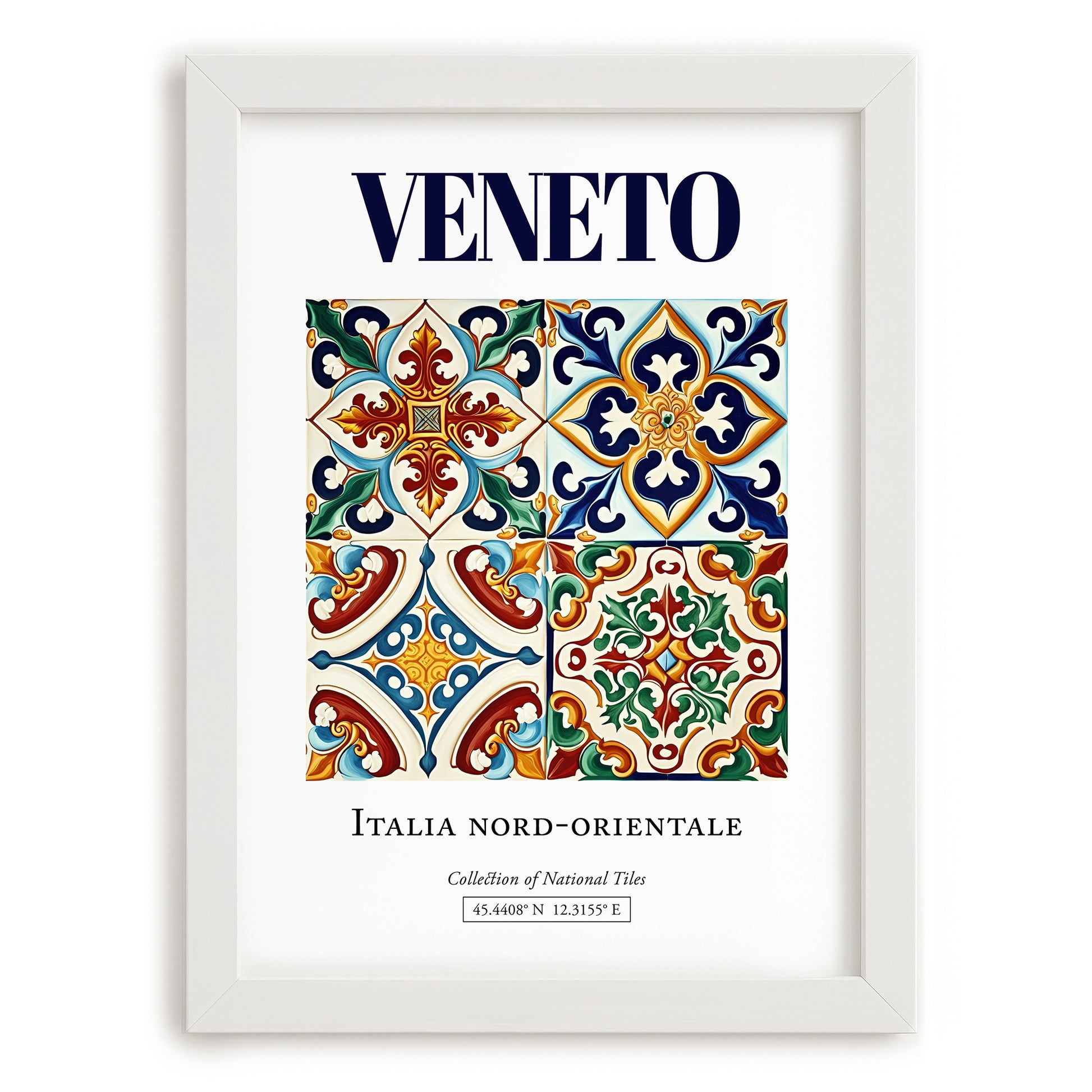 Veneto, Italy – Travel Poster, placed in minimal white frame