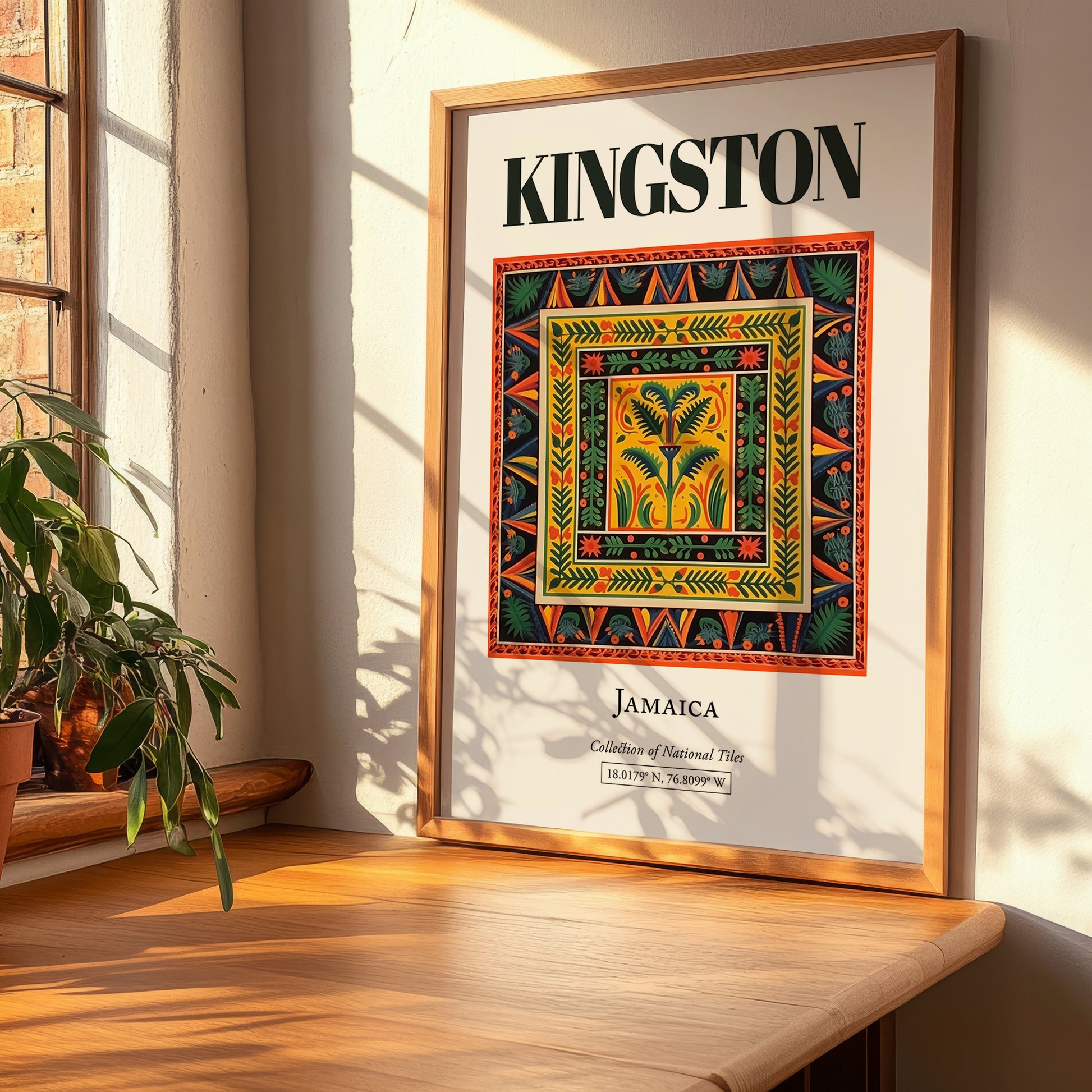 Kingston, Jamaica – Travel Wall Art, clean layout with no caption