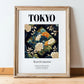 Tokyo, Japan – Travel Poster, in wooden frame leaning on the floor