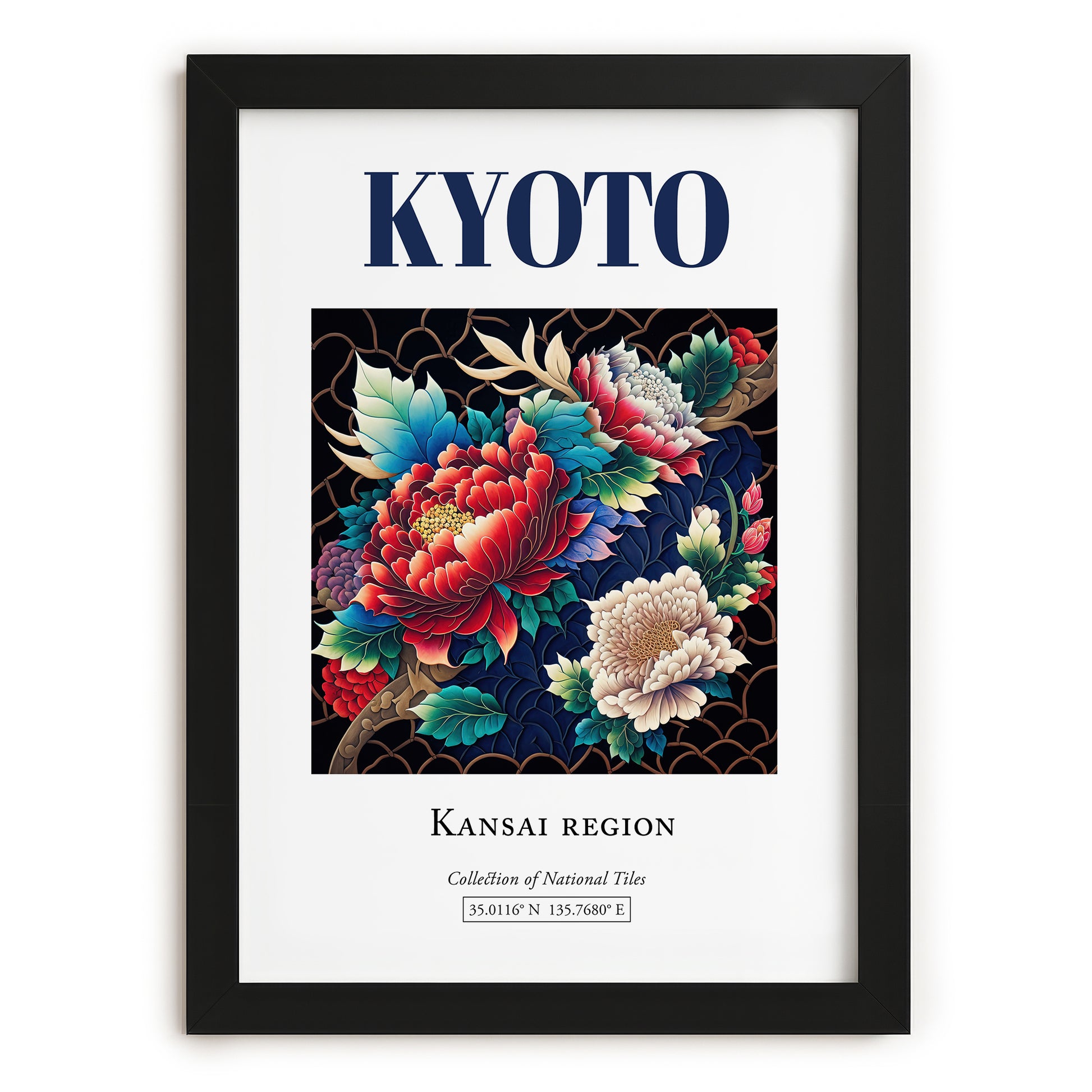 Kyoto, Japan – Travel Poster, in sleek black frame