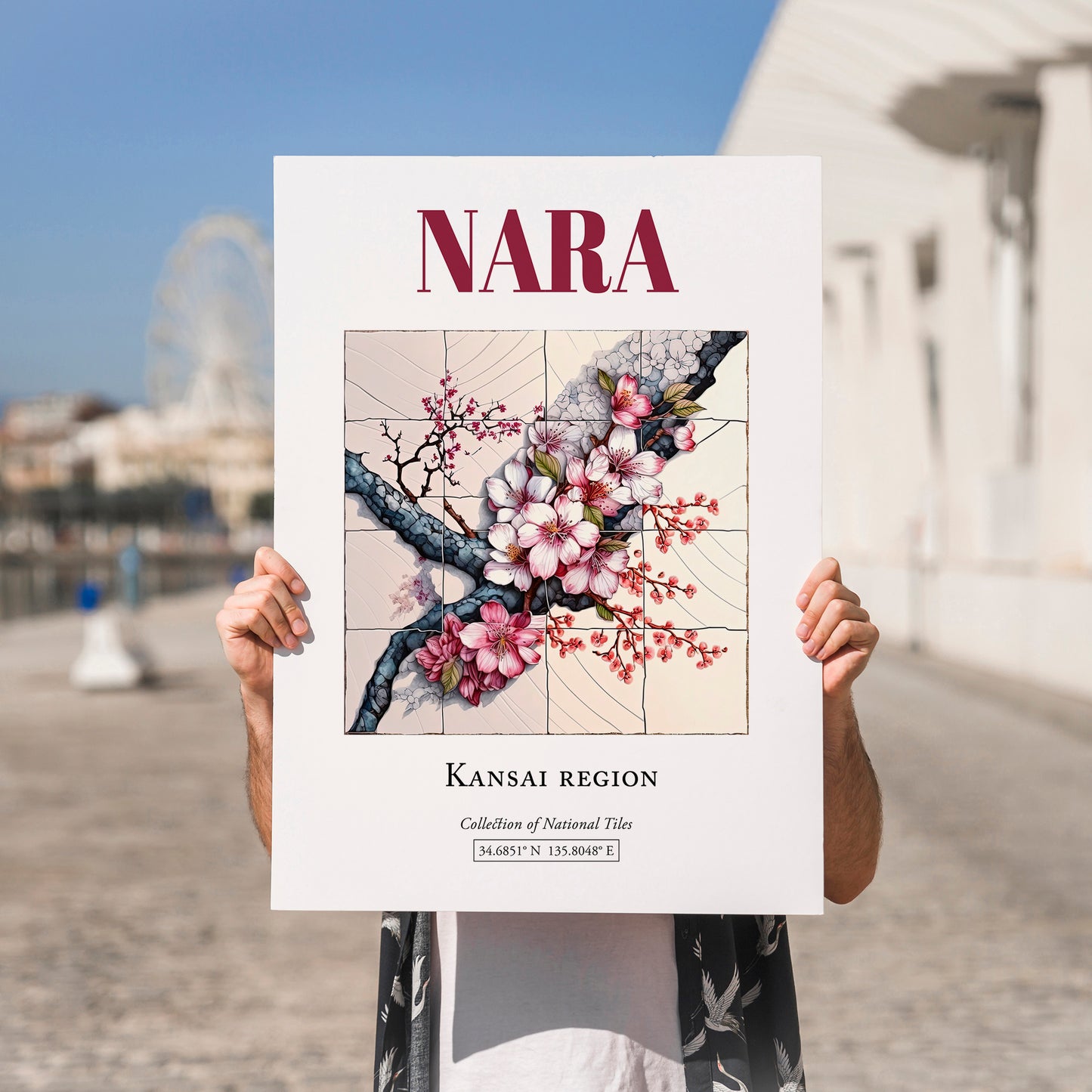 Nara, Japan – Wanderlust-Inspired Poster, no-text version framed in wood