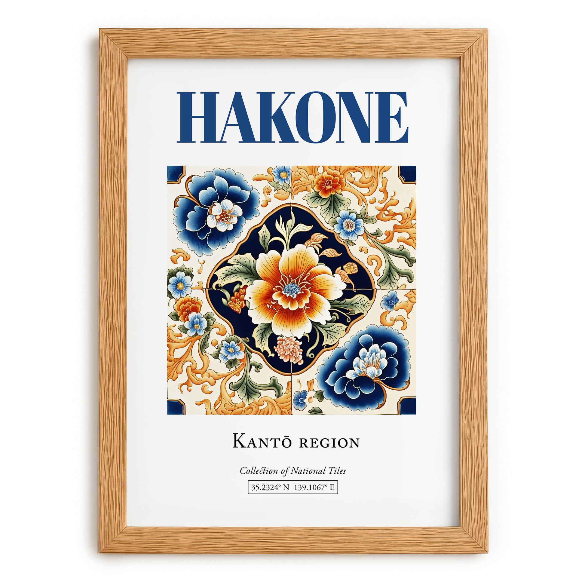 Hakone, Japan – Travel Poster, set in oak frame