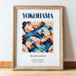 Yokohama, Japan – Travel Destination Art, in wooden frame leaning on the floor